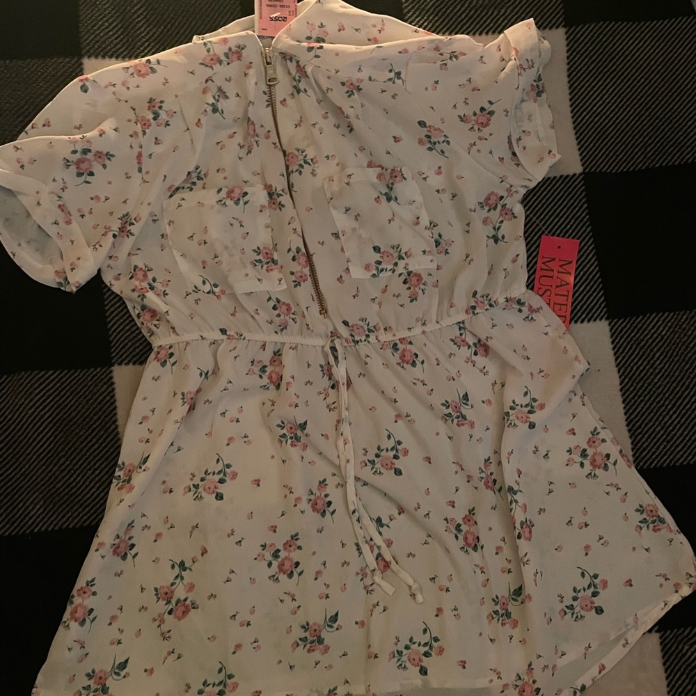 White floral maternity blouse